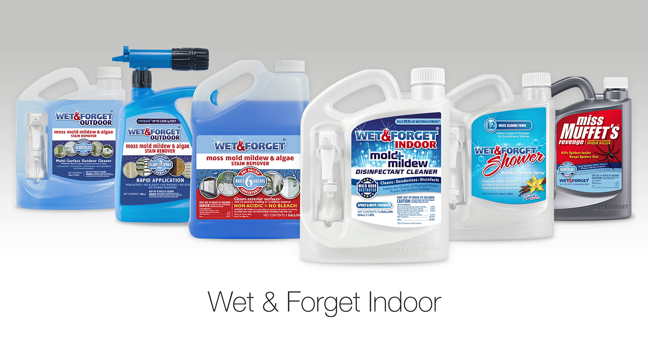 WET AND FORGET Nettoyant extérieur Wet & Forget pour moisissures et  champignons, format de 1,9 L avec vaporisateur 704064